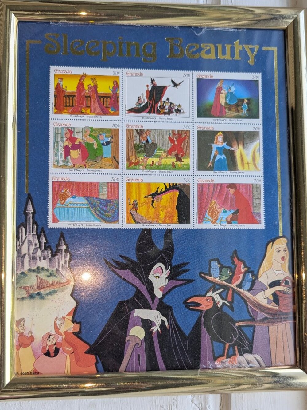 Disney Classics Fairytales Sleeping Beauty Cartoons Souvenir Sheet of 9 Stamps